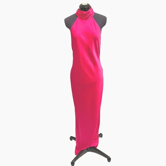 halter dress with flower detail High Roller Flower Decoration Halter Dress Champagne main image 0